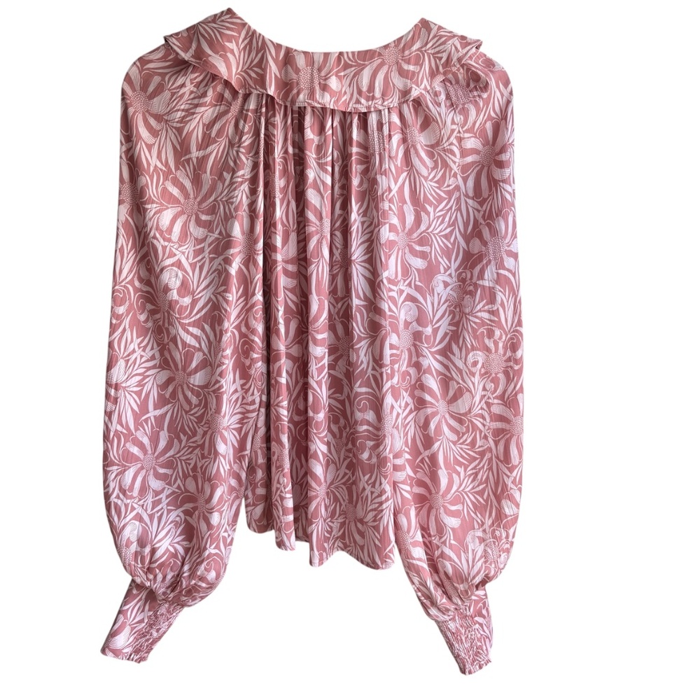 Anthropologie Florence Balducci Femme Long Sleeve Blouse Size S Pink Romantic - Picture 7 of 9
